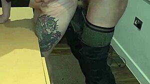 What happens when office slut squirts under domination?
