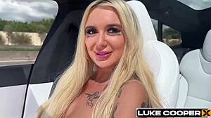 jaz jizzes' huge tits bounce as luke cooper pounds her car missionary