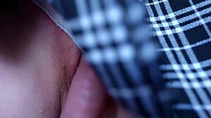 Bus stranger cums panties kinky pussy rubbing squirting