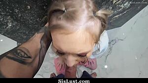 stepbrother caught with violet cox panties now bends her over