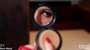 bunny babe deepthroats in heels pantyhose latex small tits lesbian lust!