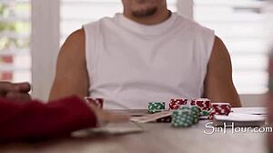 poker loss hands boyfriend's glasses girlfriend to old man