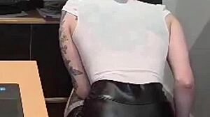 What happens when office slut squirts under domination?