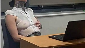 What happens when office slut squirts under domination?