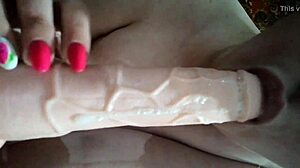 a machine pounds her pussy perfectly during intense sex sessions