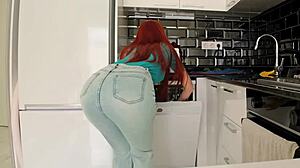 stepmom shakes big round ass in kitchen for taboo breakfast pounding
