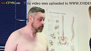 femdom cfnm nurse babes... jerking small cock dude in group humiliation hospital