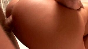 Spying old man shower leads blonde to bent over rough monster cock drilling