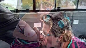 big boobs mature screams as she's fucked hard in my van!