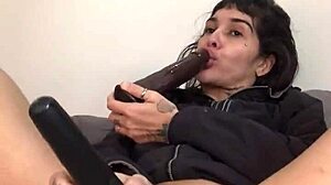 french cutie 😍 huge dildos deep anal squirt private homemade show 💦🍑