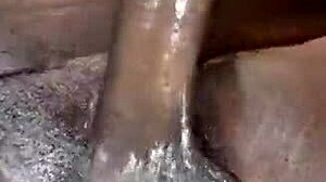 strokin my big black monster cock till i scream and cum hard in bedroom