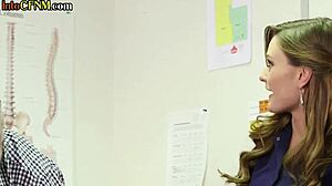femdom cfnm nurse babes... jerking small cock dude in group humiliation hospital