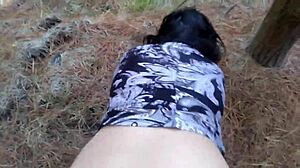 fucking this beautiful huge ass bbw in the woods 😍 exhibitionist outdoor sex 🔥