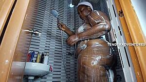 hottest shower sex with big booty ebony babe ever! 💦🖤🍑