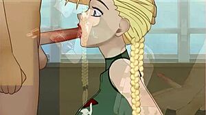 fucked girlfriend in cammy cosplay deepthroat facial street fight?