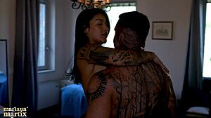 muscular italian pounds mariana martix's big tits ass pussy bareback in bathroom moaning