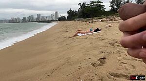 Babe Begs Cum On Tits During Beach Cock Flash