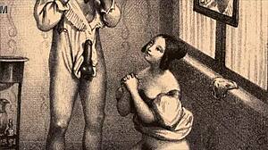 Vintage erotic illustration teases hairy retro secrets in antique style