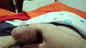guy jerks massive cock to explosive solo cumshot massage