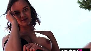 Busty Marine Lecourt Strips Outdoor Revealing Perfect Natural Tits And Shapes