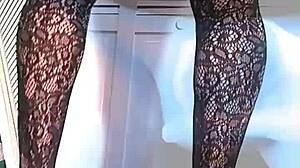 watch sissy kandi kane strip heels flashing shemale ass outdoors!