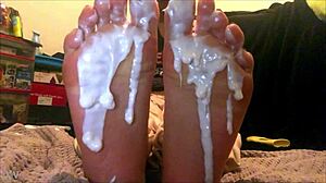18 year old latina teases feet on webcam for older fan