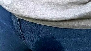 curious wife soaks her tight jeans in hot pissing play session