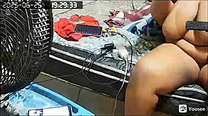 Hey, this hot stepmom loves banging her little friends in the bath!
