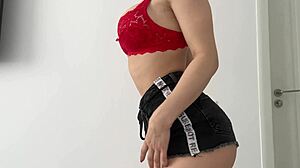 Hot Milf Tries On Sexy Bras Flaunting Big Natural Nipple Tits