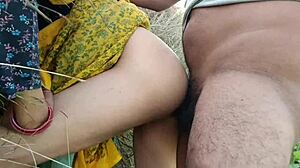 bhabhi sneaks to fields for wild chudai fingering huge tits