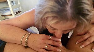 trashy milf slurps every drop from master's erupting cock