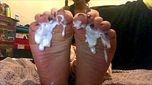 18 year old latina teases feet on webcam for older fan