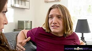 horny stepmom deepthroats my cock with tittyfuck pov