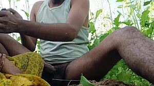 bhabhi sneaks to fields for wild chudai fingering huge tits