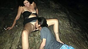 brazilian slut swallows loads outdoors with couple flashes