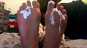 18 year old latina teases feet on webcam for older fan