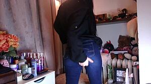 jeans hug my ass so tight it drives me wild with aching need...