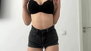 Hot Milf Tries On Sexy Bras Flaunting Big Natural Nipple Tits