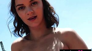 Busty Marine Lecourt Strips Outdoor Revealing Perfect Natural Tits And Shapes