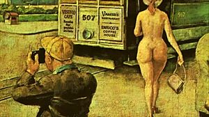 Vintage erotic illustration teases hairy retro secrets in antique style