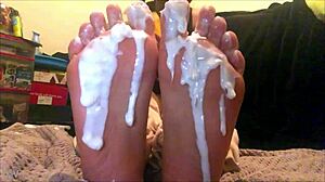 18 year old latina teases feet on webcam for older fan