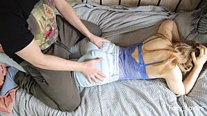 Massage Tease Leads to Stepbro's Cock Filling Tight Wet Pussy