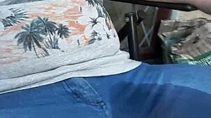 curious wife soaks her tight jeans in hot pissing play session