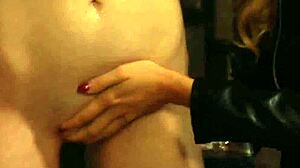 Busty lesbian slave oiled groped by big tits madame in bdsm?