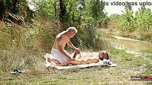 damn that risky public river quickie bareback ass worship had me cumming hard