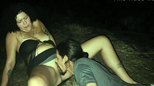 brazilian slut swallows loads outdoors with couple flashes