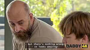 Daddy4K: Czech Slut Una Fairy Takes Two Monster Cocks on Sofa