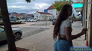 Shanaxnow's Big Ass Tight Jeans Smoke Walk Flashing Tease!
