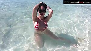 Kissa Sins Sucks Johnny Sins' Huge Dick with New Boobs in Bahamas!