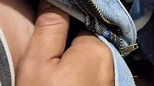 first date pov blonde teen lets him finger shaved pussy through jeans only